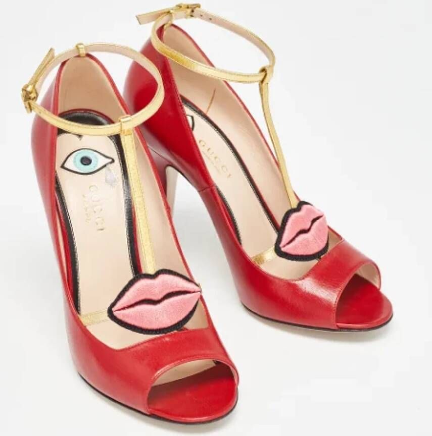 Gucci Vintage Pre-owned Leather heels Red Dames