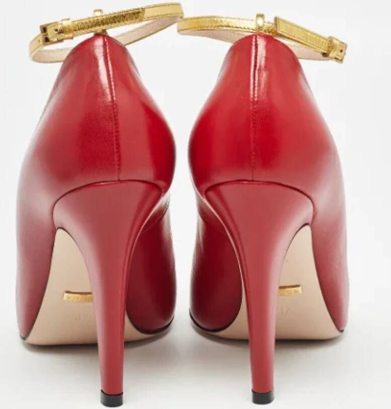 Gucci Vintage Pre-owned Leather heels Red Dames