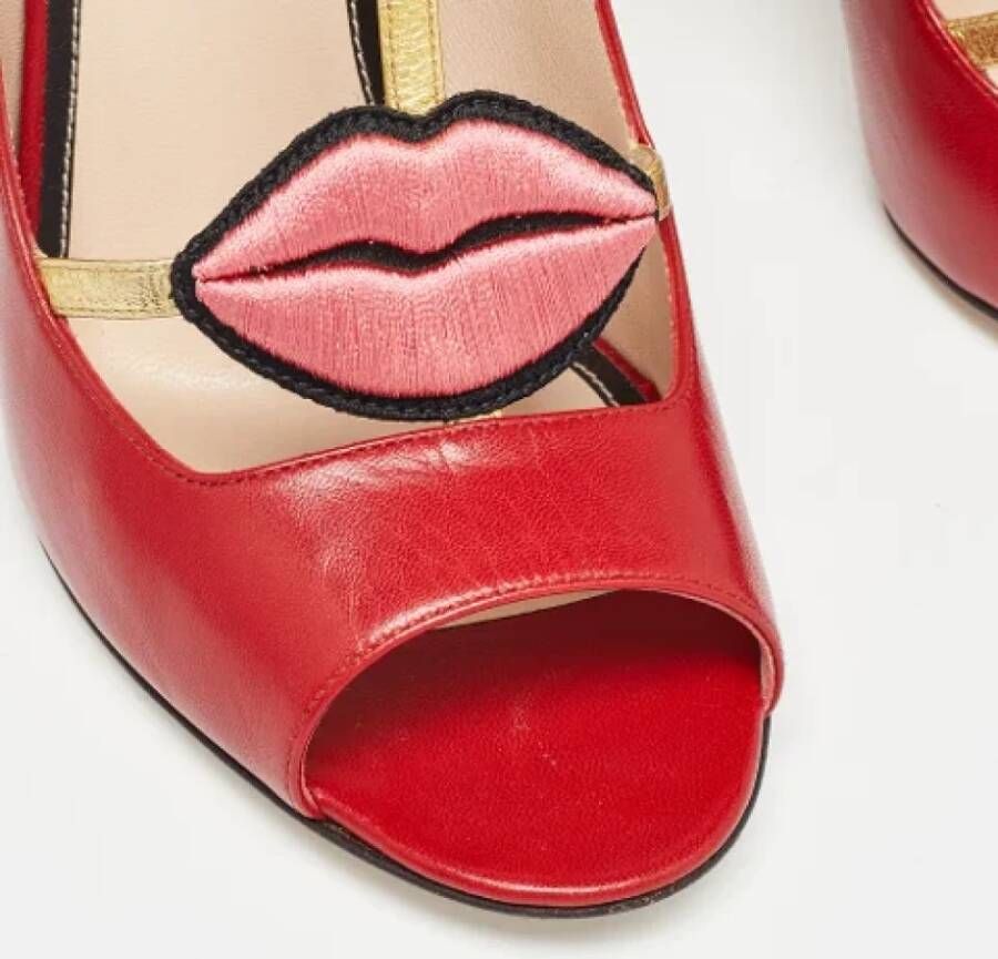 Gucci Vintage Pre-owned Leather heels Red Dames