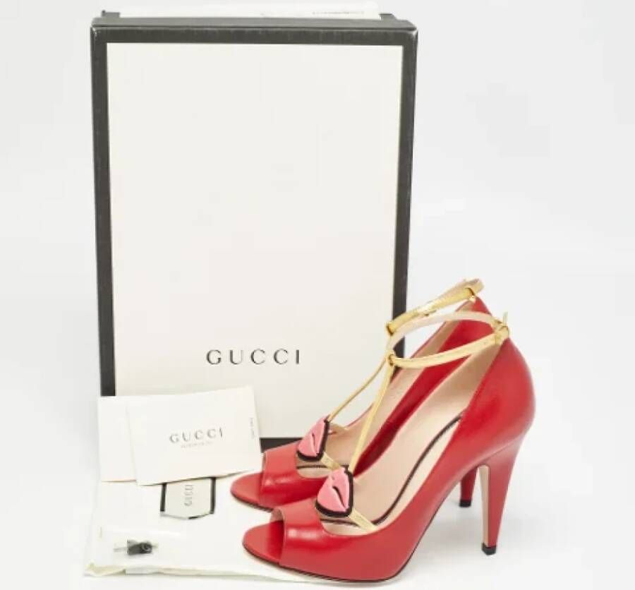 Gucci Vintage Pre-owned Leather heels Red Dames