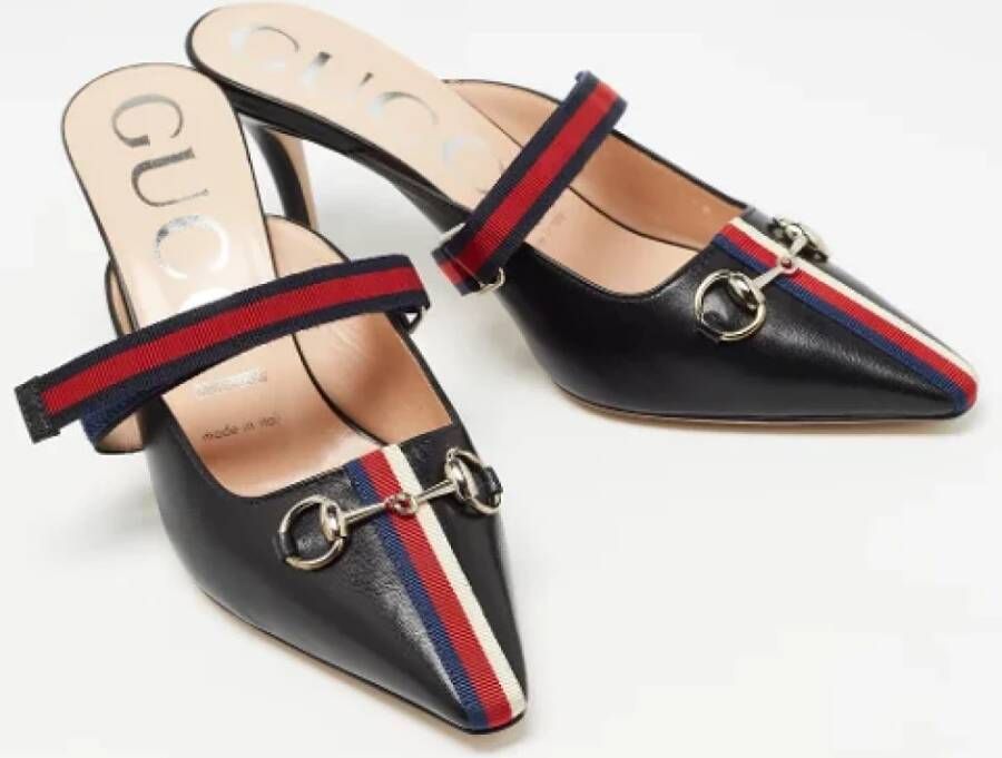 Gucci Vintage Pre-owned Leather mules Black Dames