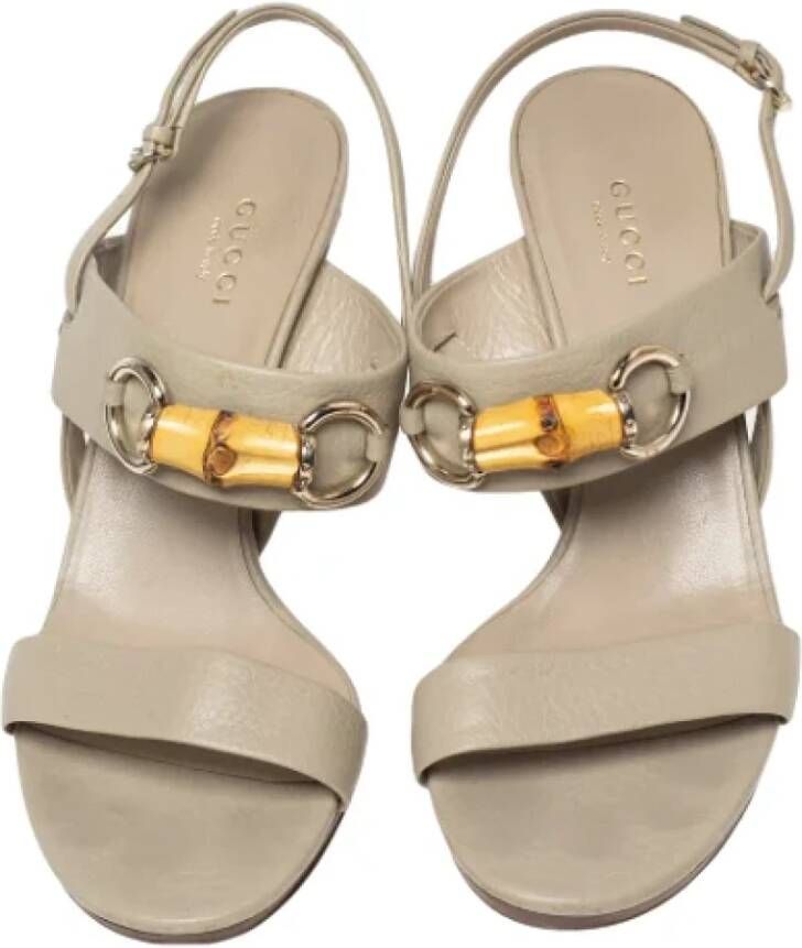 Gucci Vintage Pre-owned Leather sandals Beige Dames