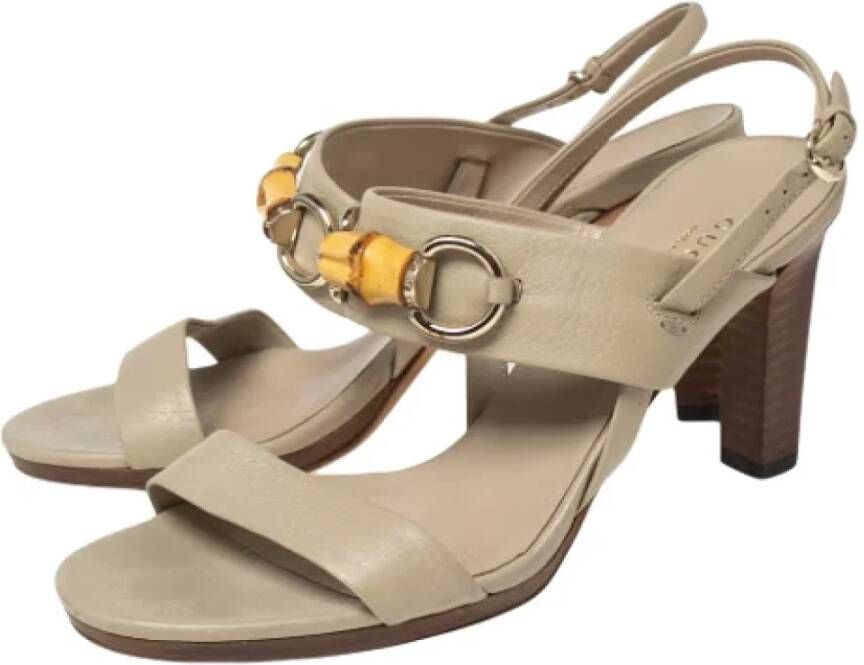 Gucci Vintage Pre-owned Leather sandals Beige Dames