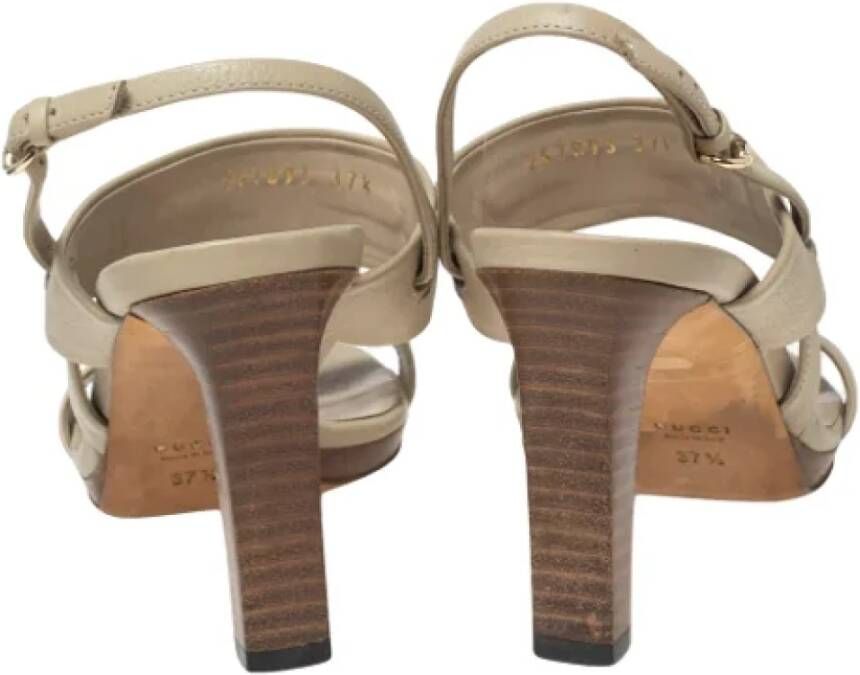 Gucci Vintage Pre-owned Leather sandals Beige Dames