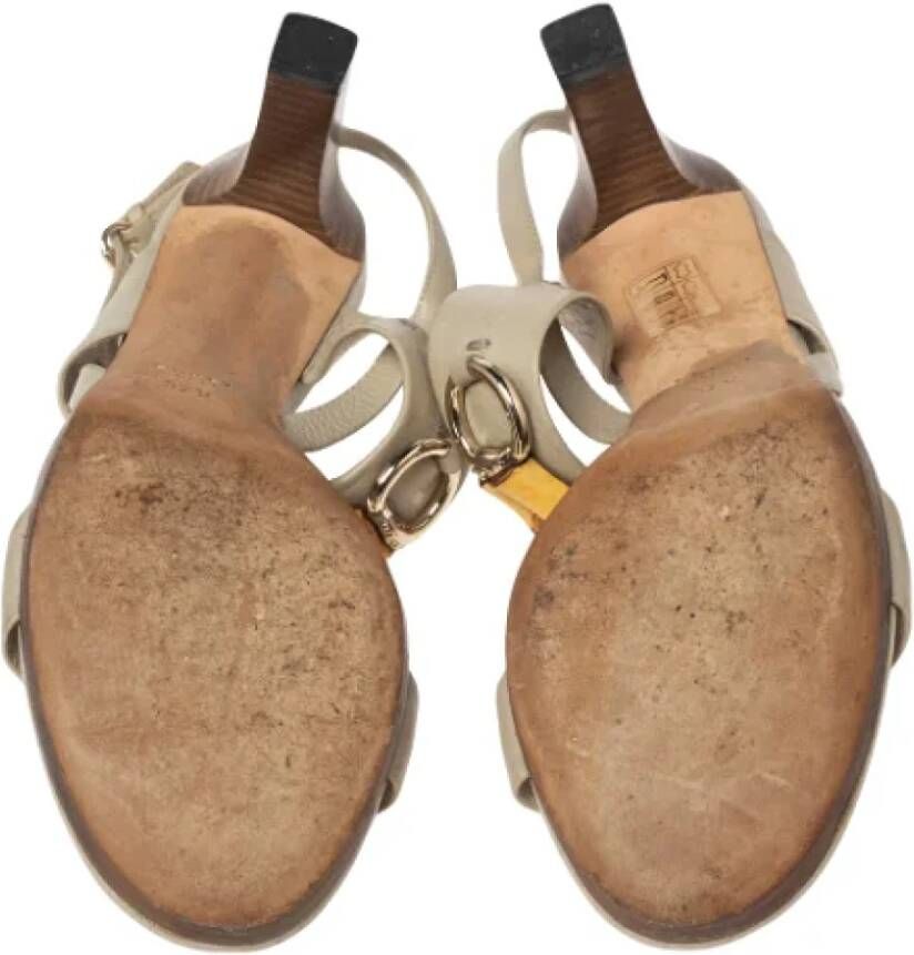 Gucci Vintage Pre-owned Leather sandals Beige Dames