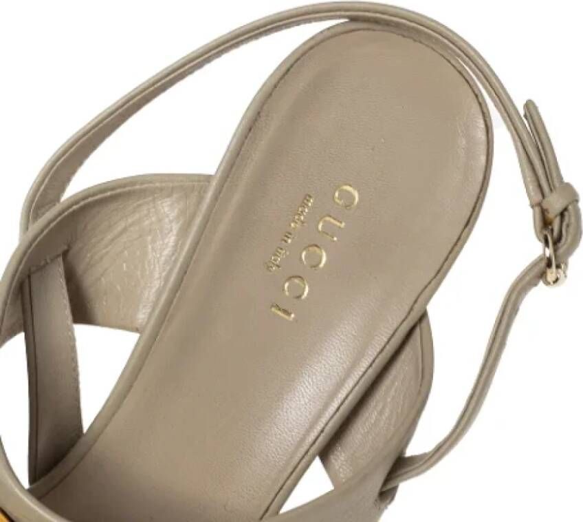 Gucci Vintage Pre-owned Leather sandals Beige Dames