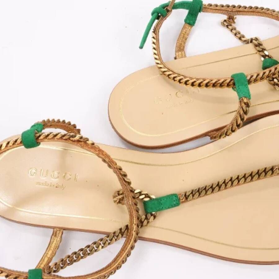 Gucci Vintage Pre-owned Leather sandals Beige Dames