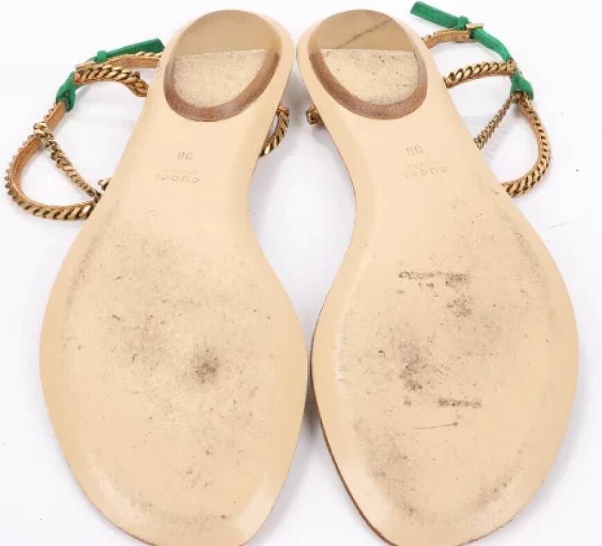 Gucci Vintage Pre-owned Leather sandals Beige Dames