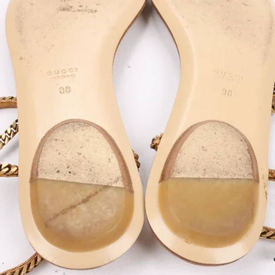 Gucci Vintage Pre-owned Leather sandals Beige Dames