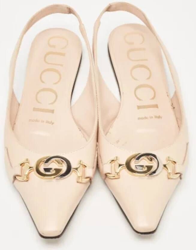 Gucci Vintage Pre-owned Leather sandals Beige Dames