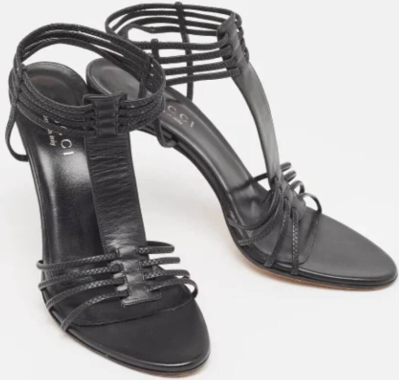 Gucci Vintage Pre-owned Leather sandals Black Dames