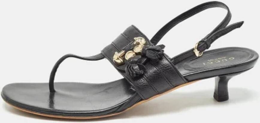 Gucci Vintage Pre-owned Leather sandals Black Dames