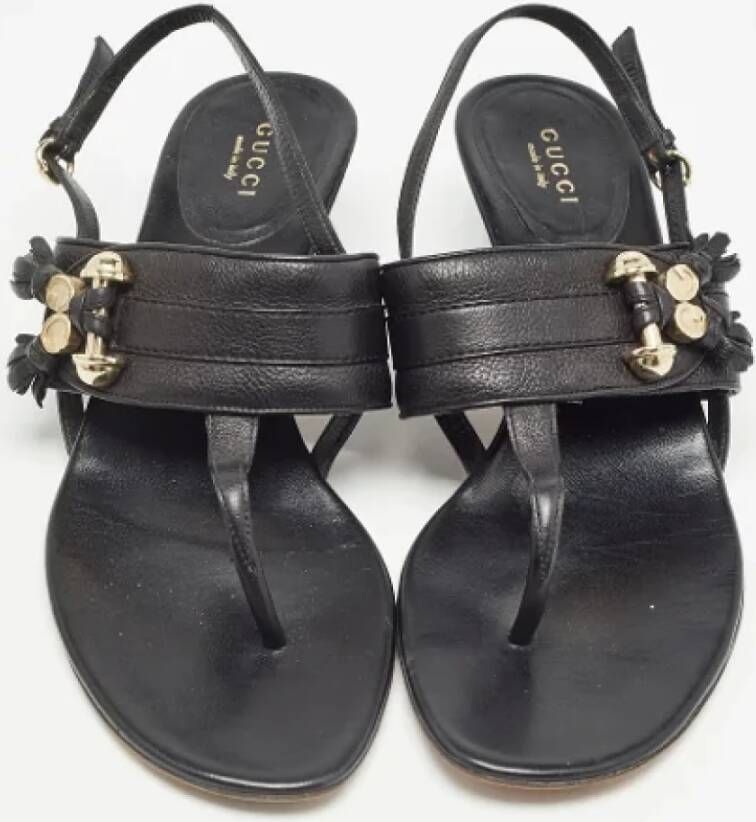 Gucci Vintage Pre-owned Leather sandals Black Dames