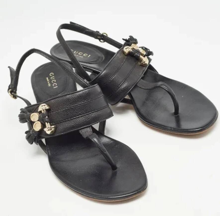 Gucci Vintage Pre-owned Leather sandals Black Dames