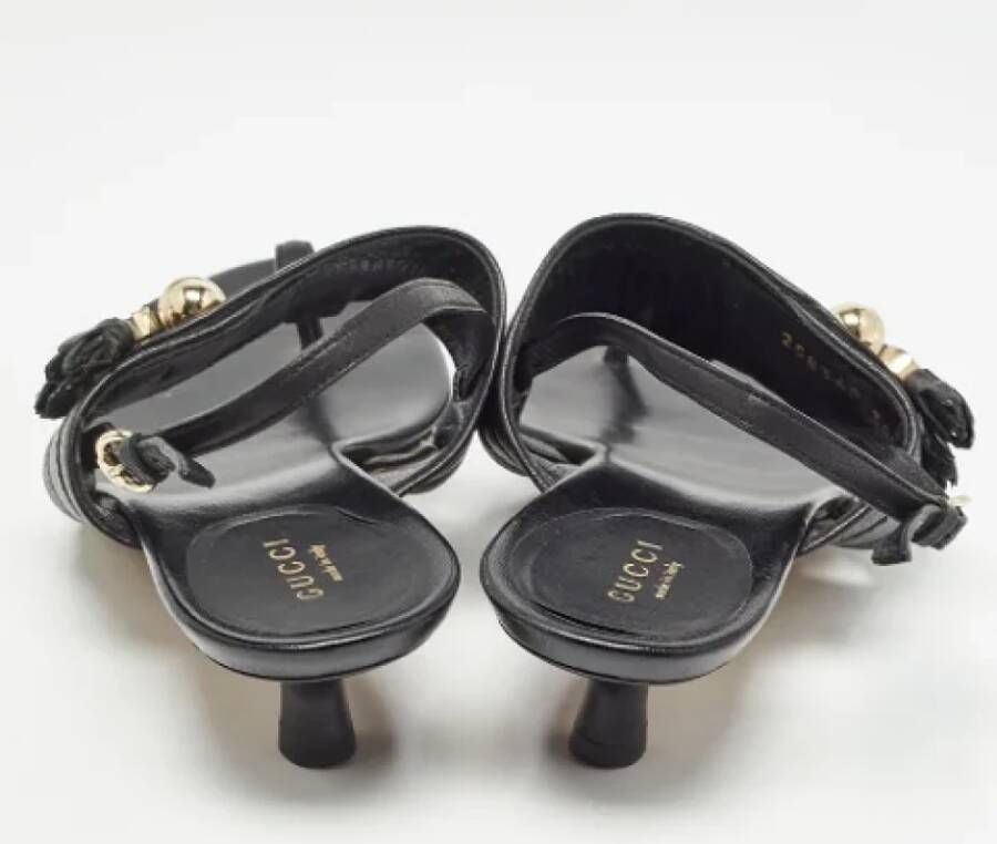 Gucci Vintage Pre-owned Leather sandals Black Dames