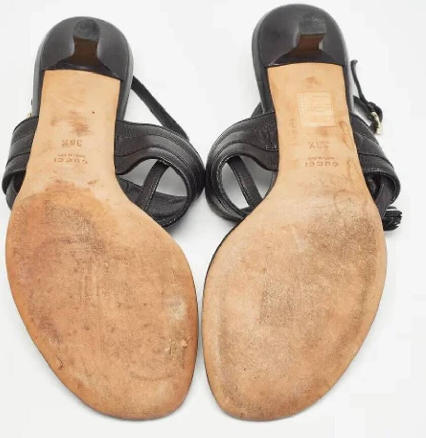 Gucci Vintage Pre-owned Leather sandals Black Dames