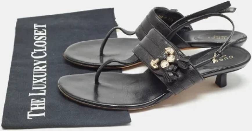 Gucci Vintage Pre-owned Leather sandals Black Dames