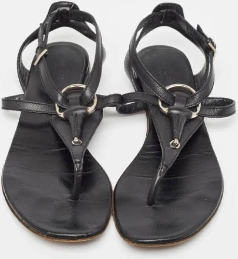 Gucci Vintage Pre-owned Leather sandals Black Dames