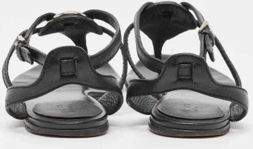 Gucci Vintage Pre-owned Leather sandals Black Dames