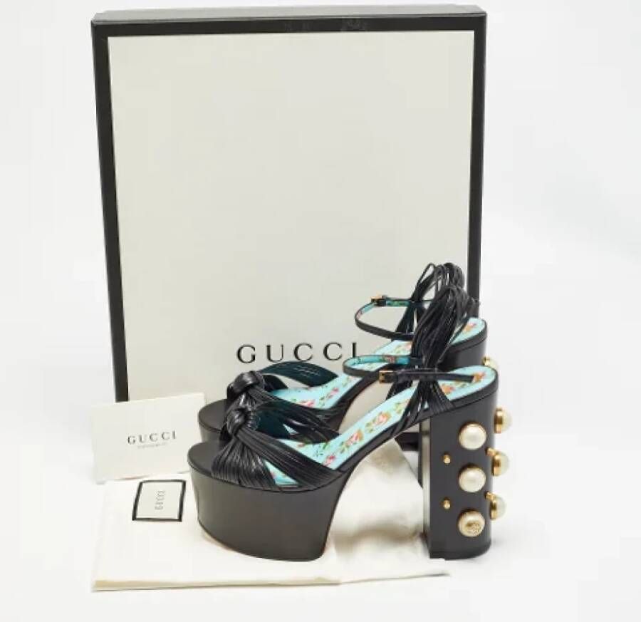 Gucci Vintage Pre-owned Leather sandals Black Dames