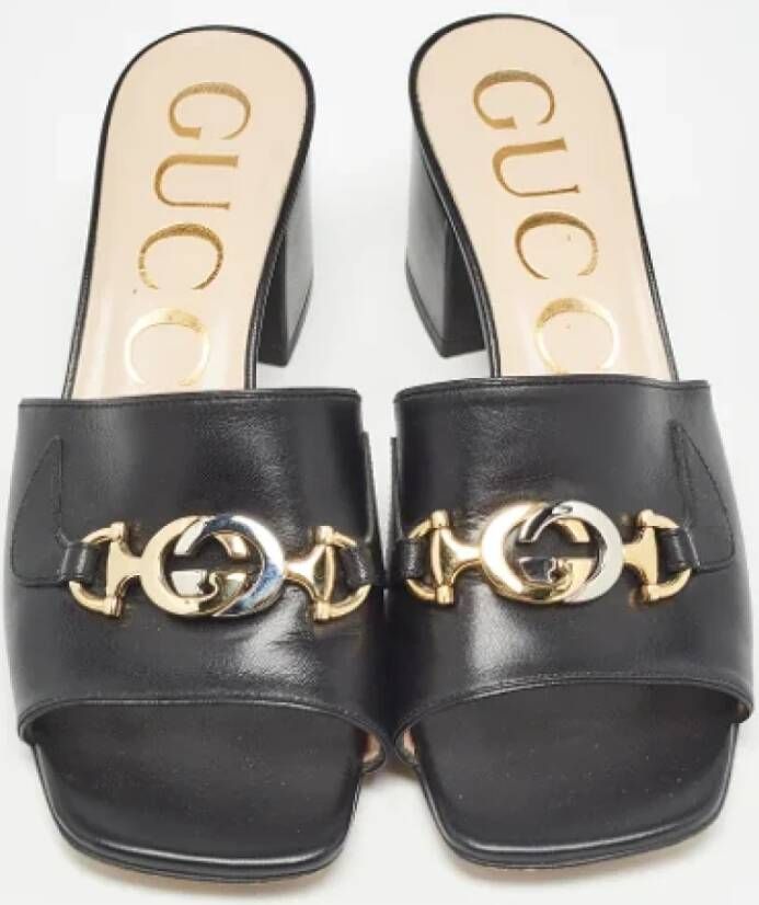 Gucci Vintage Pre-owned Leather sandals Black Dames