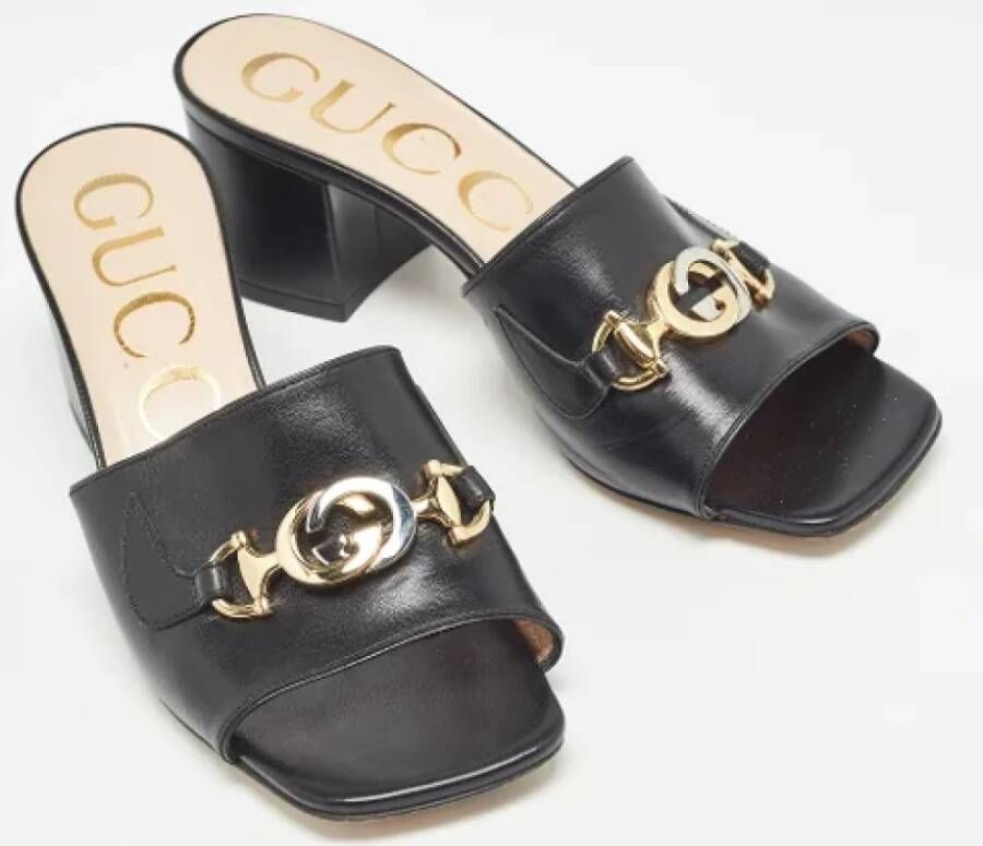 Gucci Vintage Pre-owned Leather sandals Black Dames