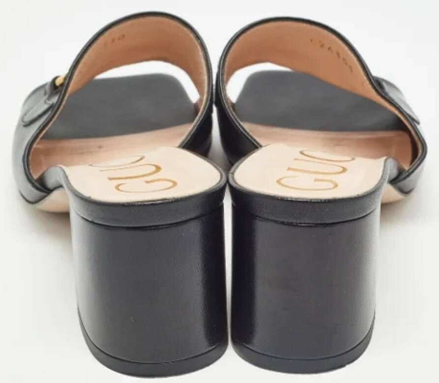 Gucci Vintage Pre-owned Leather sandals Black Dames