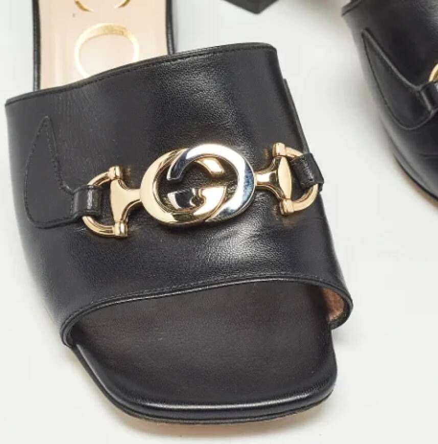 Gucci Vintage Pre-owned Leather sandals Black Dames