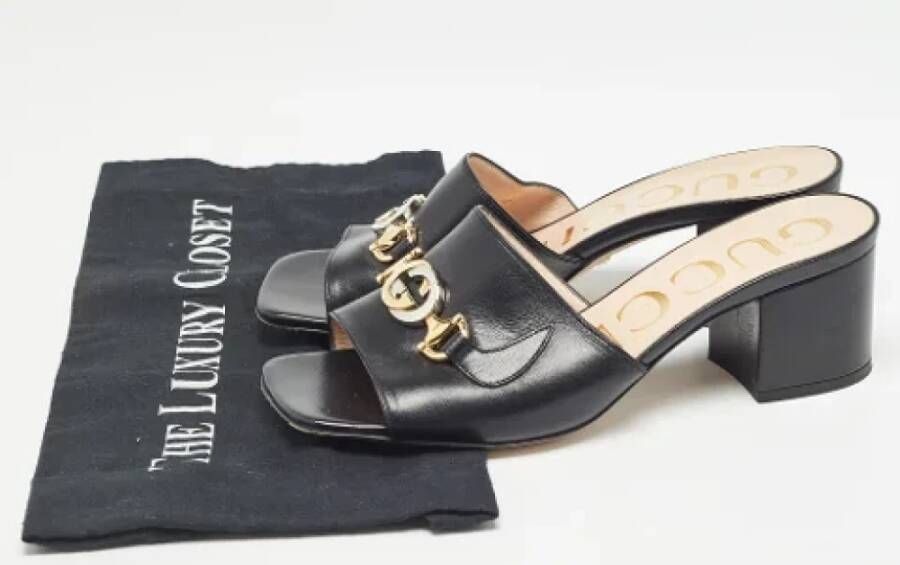 Gucci Vintage Pre-owned Leather sandals Black Dames