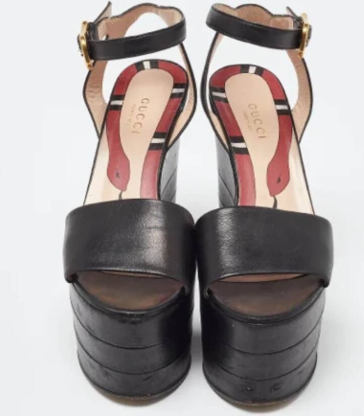 Gucci Vintage Pre-owned Leather sandals Black Dames