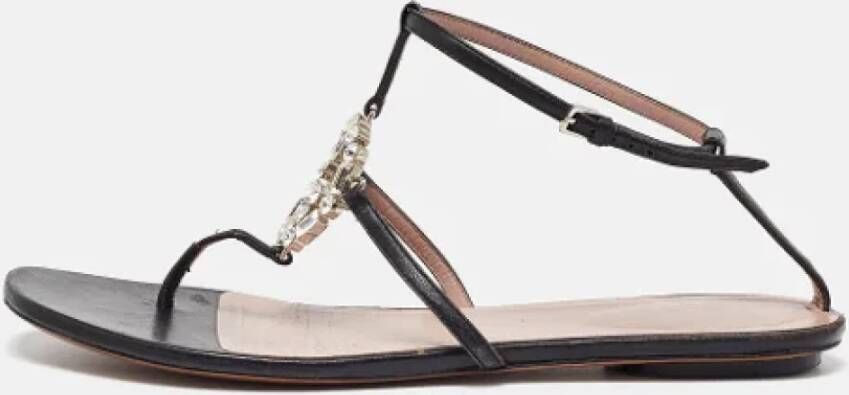 Gucci Vintage Pre-owned Leather sandals Black Dames