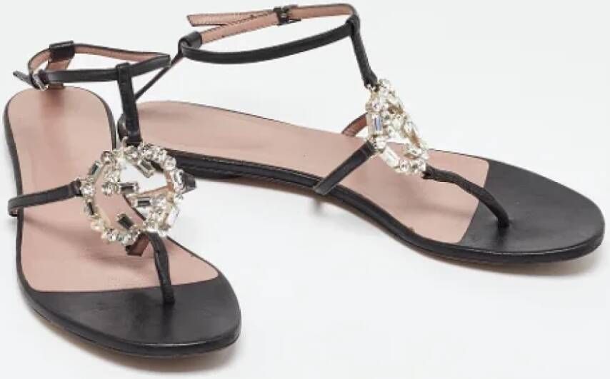 Gucci Vintage Pre-owned Leather sandals Black Dames