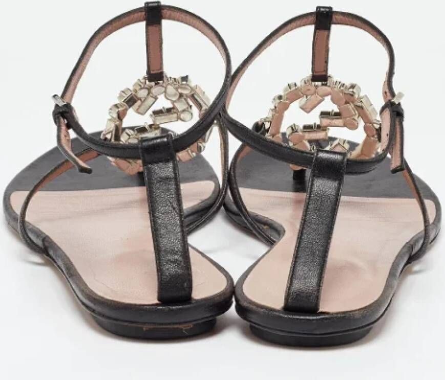 Gucci Vintage Pre-owned Leather sandals Black Dames