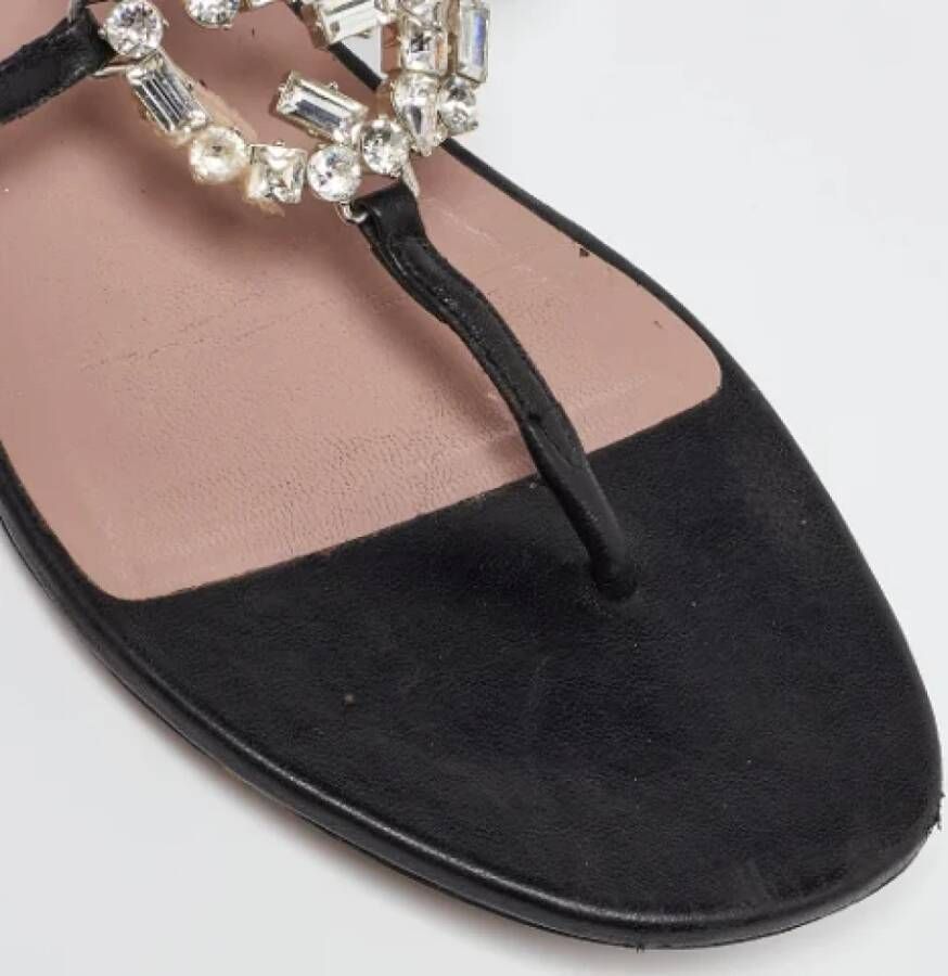 Gucci Vintage Pre-owned Leather sandals Black Dames