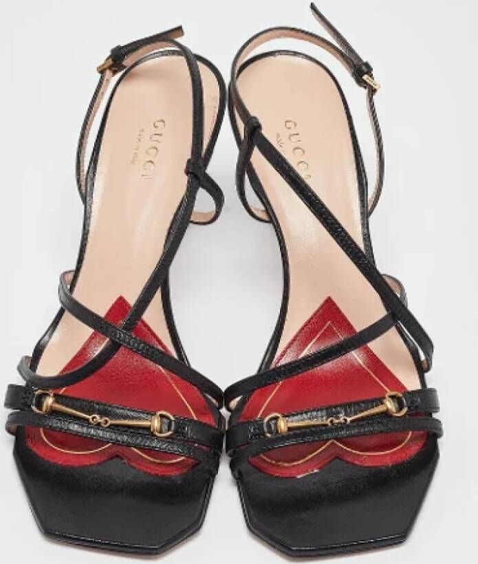 Gucci Vintage Pre-owned Leather sandals Black Dames