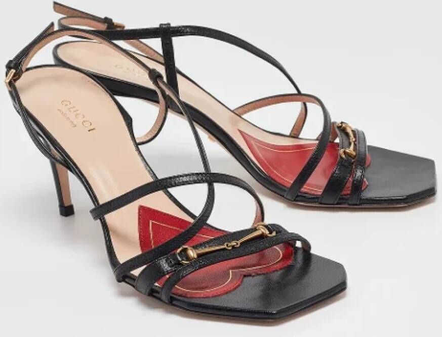 Gucci Vintage Pre-owned Leather sandals Black Dames