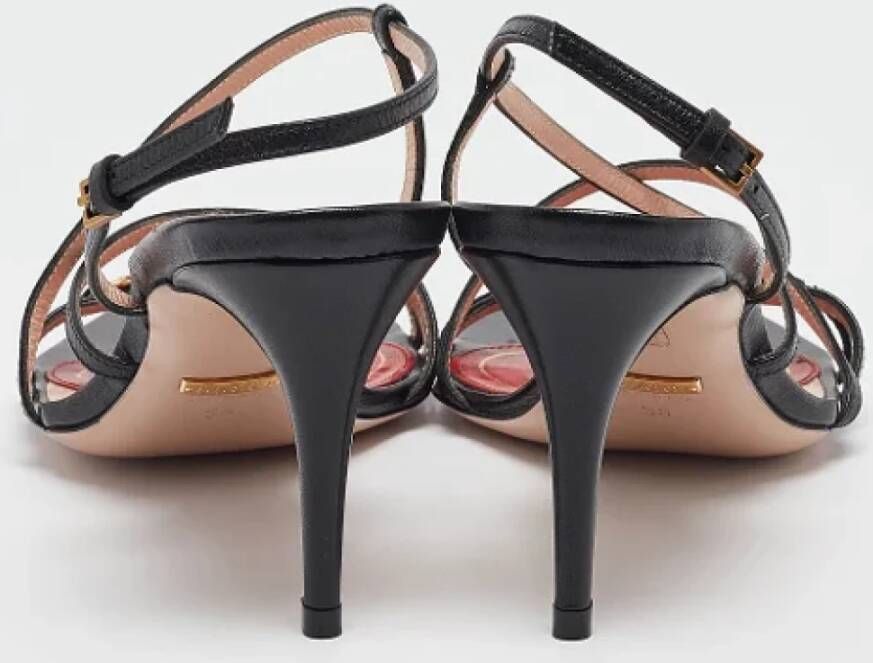 Gucci Vintage Pre-owned Leather sandals Black Dames