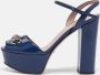 Gucci Vintage Pre-owned Leather sandals Blue Dames - Thumbnail 2