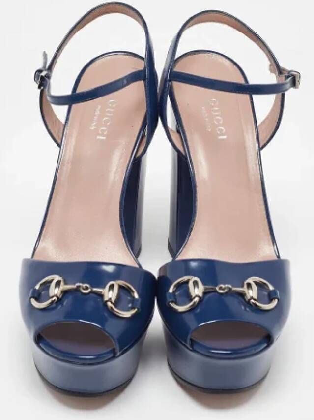 Gucci Vintage Pre-owned Leather sandals Blue Dames