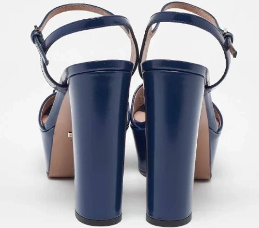 Gucci Vintage Pre-owned Leather sandals Blue Dames