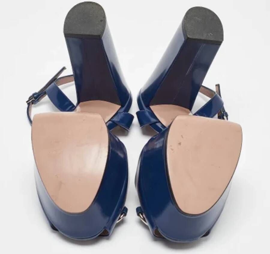 Gucci Vintage Pre-owned Leather sandals Blue Dames