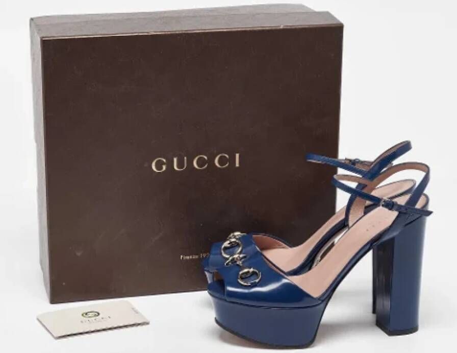 Gucci Vintage Pre-owned Leather sandals Blue Dames