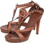 Gucci Vintage Pre-owned Leather sandals Brown Dames - Thumbnail 3