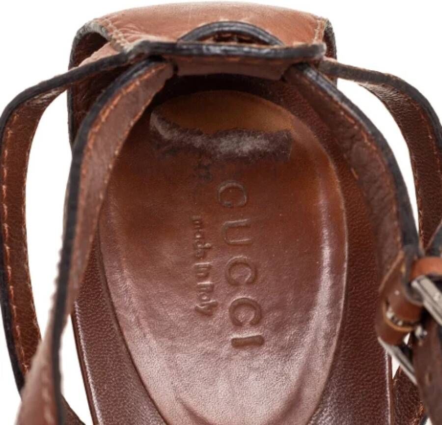 Gucci Vintage Pre-owned Leather sandals Brown Dames