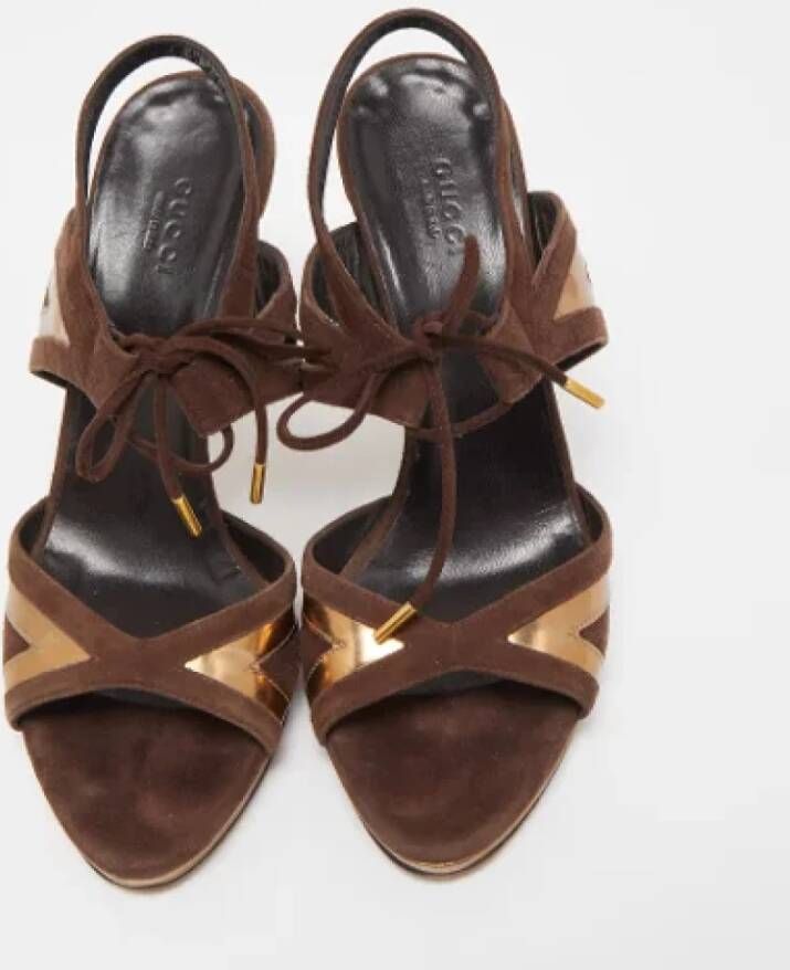 Gucci Vintage Pre-owned Leather sandals Brown Dames