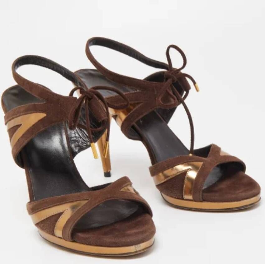 Gucci Vintage Pre-owned Leather sandals Brown Dames