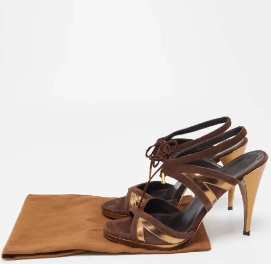 Gucci Vintage Pre-owned Leather sandals Brown Dames