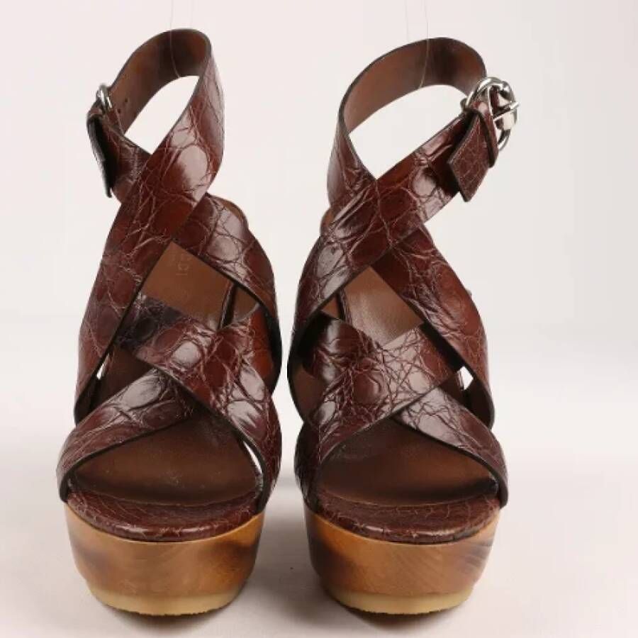 Gucci Vintage Pre-owned Leather sandals Brown Dames