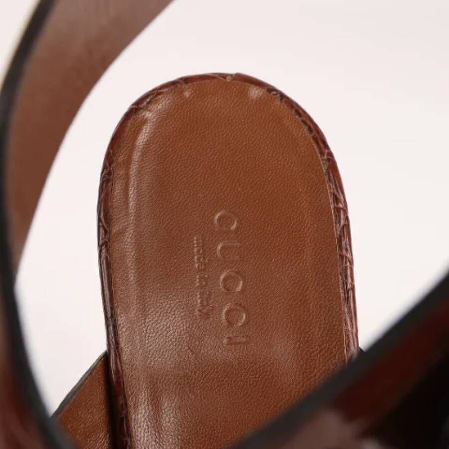 Gucci Vintage Pre-owned Leather sandals Brown Dames