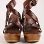 Gucci Vintage Pre-owned Leather sandals Brown Dames - Thumbnail 7